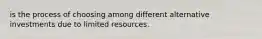 is the process of choosing among different alternative investments due to limited resources.