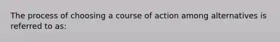 The process of choosing a course of action among alternatives is referred to as: