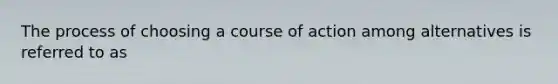 The process of choosing a course of action among alternatives is referred to as