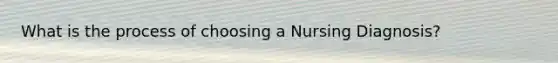 What is the process of choosing a Nursing Diagnosis?