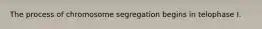 The process of chromosome segregation begins in telophase I.