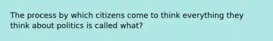 The process by which citizens come to think everything they think about politics is called what?