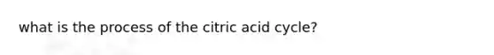 what is the process of the citric acid cycle?