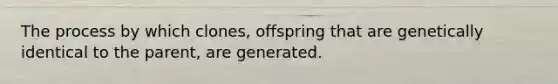 The process by which clones, offspring that are genetically identical to the parent, are generated.