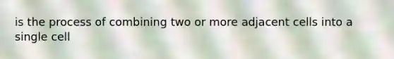 is the process of combining two or more adjacent cells into a single cell