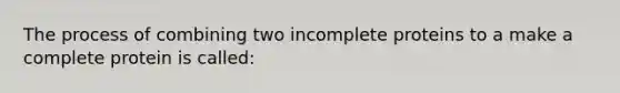 The process of combining two incomplete proteins to a make a complete protein is called: