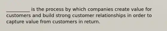 __________ is the process by which companies create value for customers and build strong customer relationships in order to capture value from customers in return.