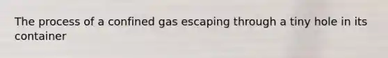The process of a confined gas escaping through a tiny hole in its container