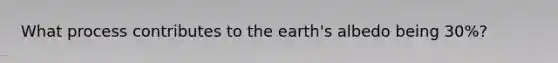 What process contributes to the earth's albedo being 30%?