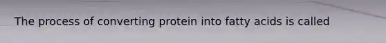 The process of converting protein into fatty acids is called