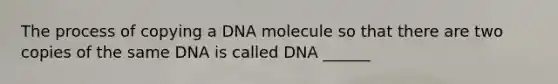 The process of copying a DNA molecule so that there are two copies of the same DNA is called DNA ______