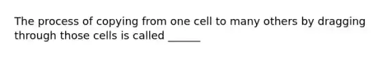 The process of copying from one cell to many others by dragging through those cells is called ______