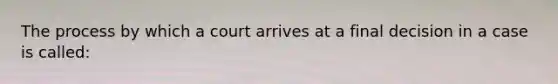 The process by which a court arrives at a final decision in a case is called: