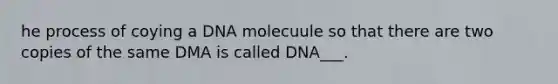 he process of coying a DNA molecuule so that there are two copies of the same DMA is called DNA___.