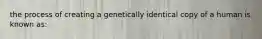 the process of creating a genetically identical copy of a human is known as: