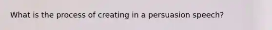 What is the process of creating in a persuasion speech?