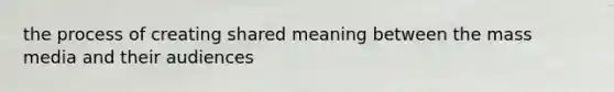 the process of creating shared meaning between the mass media and their audiences