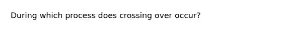 During which process does crossing over occur?