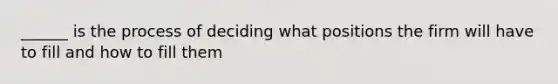 ______ is the process of deciding what positions the firm will have to fill and how to fill them