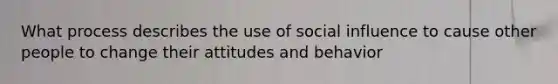 What process describes the use of social influence to cause other people to change their attitudes and behavior