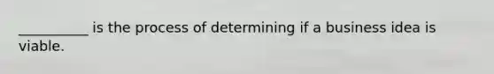 __________ is the process of determining if a business idea is viable.