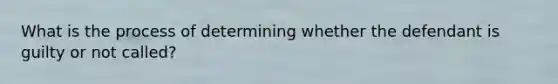 What is the process of determining whether the defendant is guilty or not called?