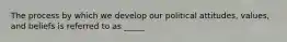 The process by which we develop our political attitudes, values, and beliefs is referred to as _____