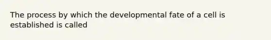 The process by which the developmental fate of a cell is established is called