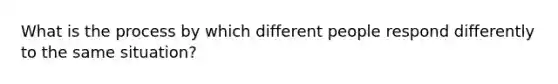 What is the process by which different people respond differently to the same situation?
