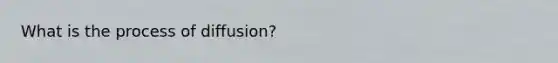 What is the process of diffusion?