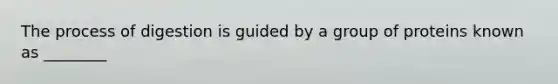 The process of digestion is guided by a group of proteins known as ________
