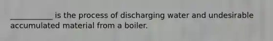 ___________ is the process of discharging water and undesirable accumulated material from a boiler.