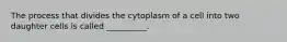 The process that divides the cytoplasm of a cell into two daughter cells is called __________.