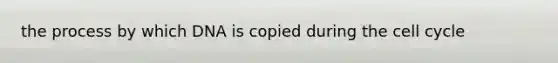 the process by which DNA is copied during the cell cycle