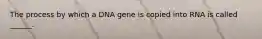 The process by which a DNA gene is copied into RNA is called ______.