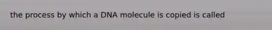 the process by which a DNA molecule is copied is called