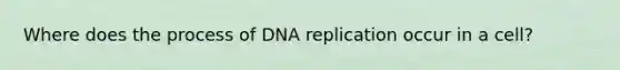 Where does the process of DNA replication occur in a cell?