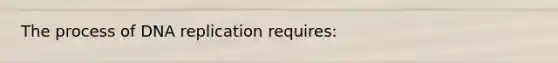 The process of DNA replication requires: