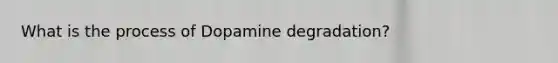 What is the process of Dopamine degradation?