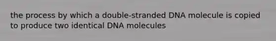 the process by which a double-stranded DNA molecule is copied to produce two identical DNA molecules