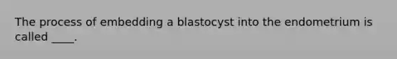 The process of embedding a blastocyst into the endometrium is called ____.