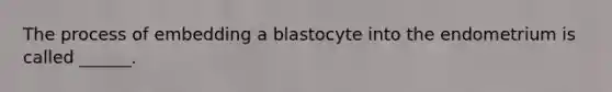 The process of embedding a blastocyte into the endometrium is called ______.