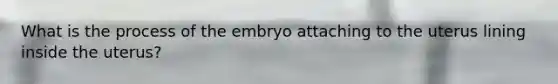 What is the process of the embryo attaching to the uterus lining inside the uterus?
