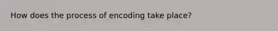 How does the process of encoding take place?