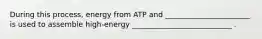 During this process, energy from ATP and _______________________ is used to assemble high-energy ___________________________ .