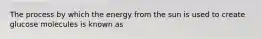 The process by which the energy from the sun is used to create glucose molecules is known as