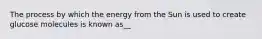 The process by which the energy from the Sun is used to create glucose molecules is known as__