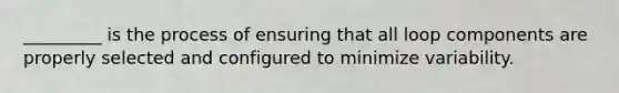 _________ is the process of ensuring that all loop components are properly selected and configured to minimize variability.
