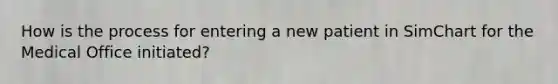 How is the process for entering a new patient in SimChart for the Medical Office initiated?