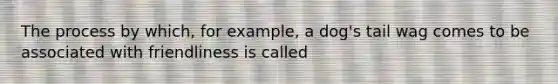 The process by which, for example, a dog's tail wag comes to be associated with friendliness is called